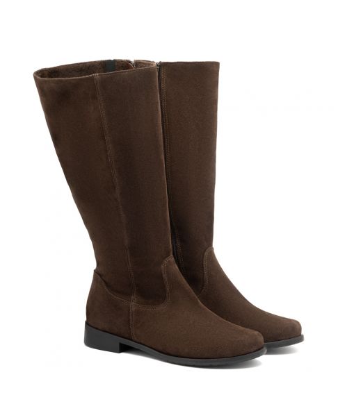 Brązowe kozaki Z324 z szeroką cholewką